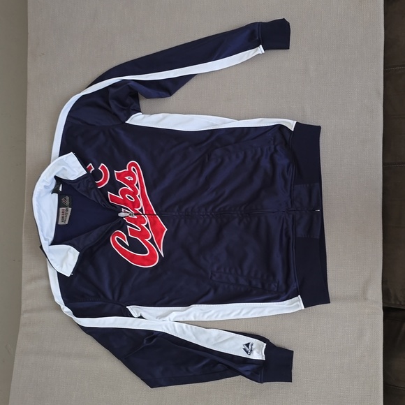 Majestic Chicago Cubs Track Blue Jacket Men's Size Medium - Picture 9 of 16